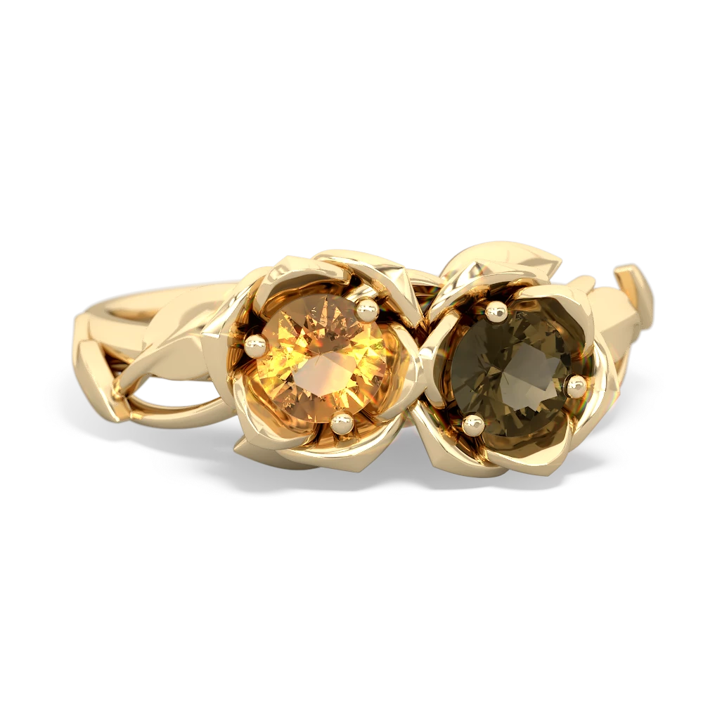 Citrine Rose Garden 14K Yellow Gold ring R5510