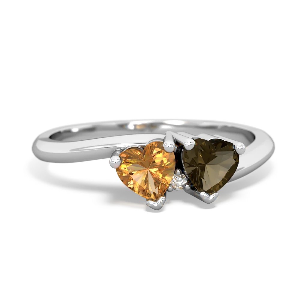 Citrine Sweethearts 14K White Gold ring R5260