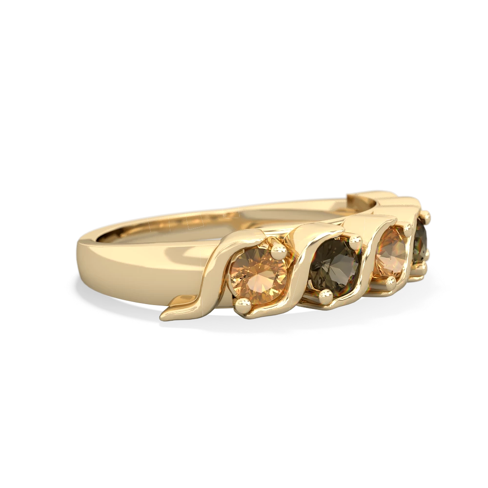 Citrine Anniversary Band 14K Yellow Gold ring R2089