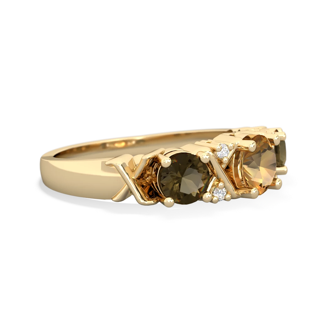 Citrine Hugs And Kisses 14K Yellow Gold ring R5016