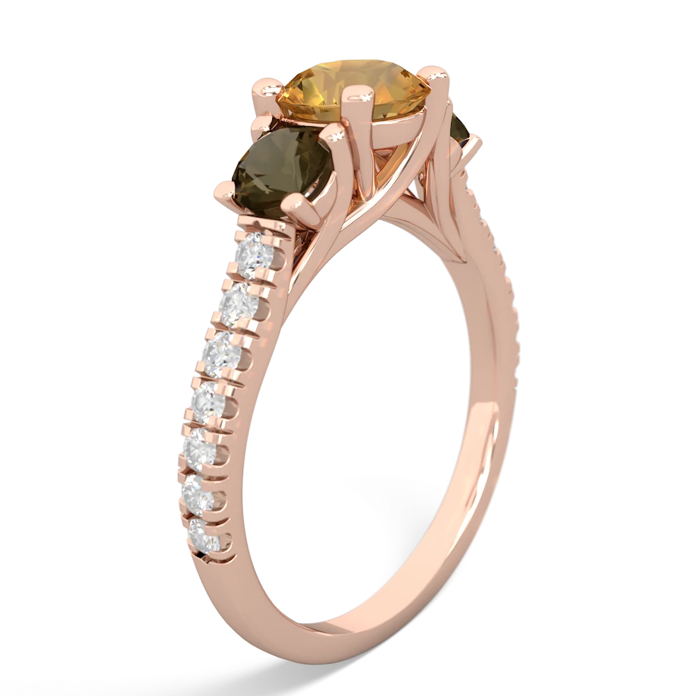 Citrine Pave Trellis 14K Rose Gold ring R5500