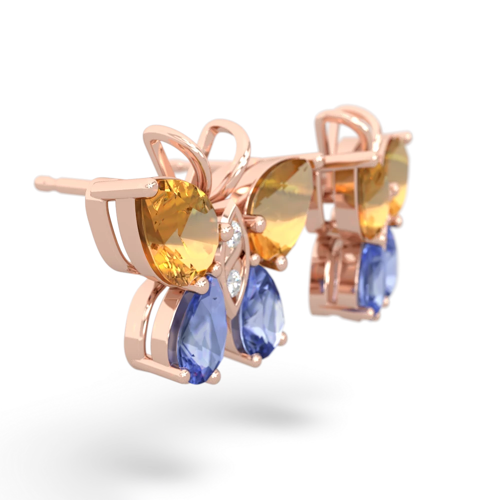 Citrine Butterfly 14K Rose Gold earrings E2215