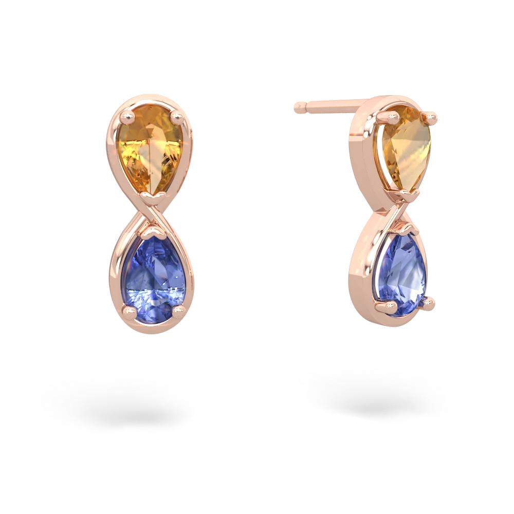 Citrine Infinity 14K Rose Gold earrings E5050