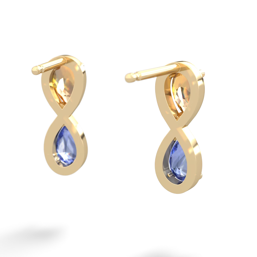 Citrine Infinity 14K Yellow Gold earrings E5050