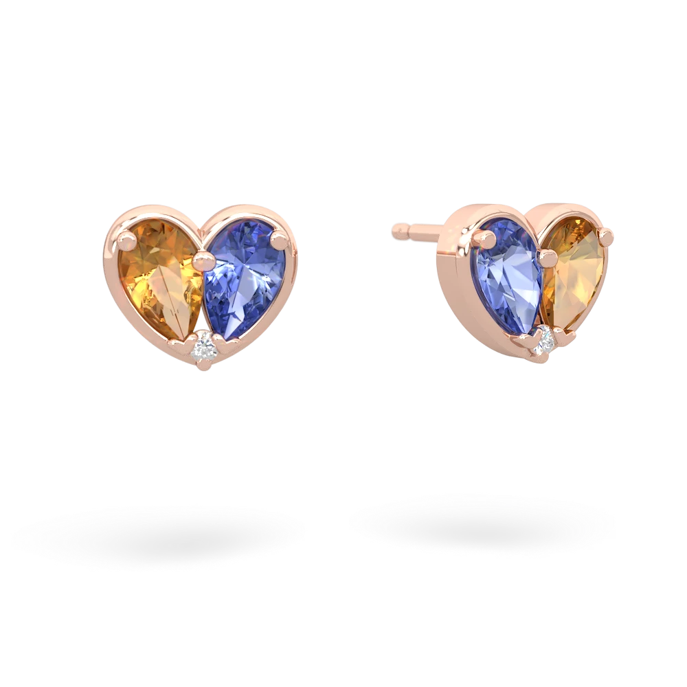 Citrine 'Our Heart' 14K Rose Gold earrings E5072