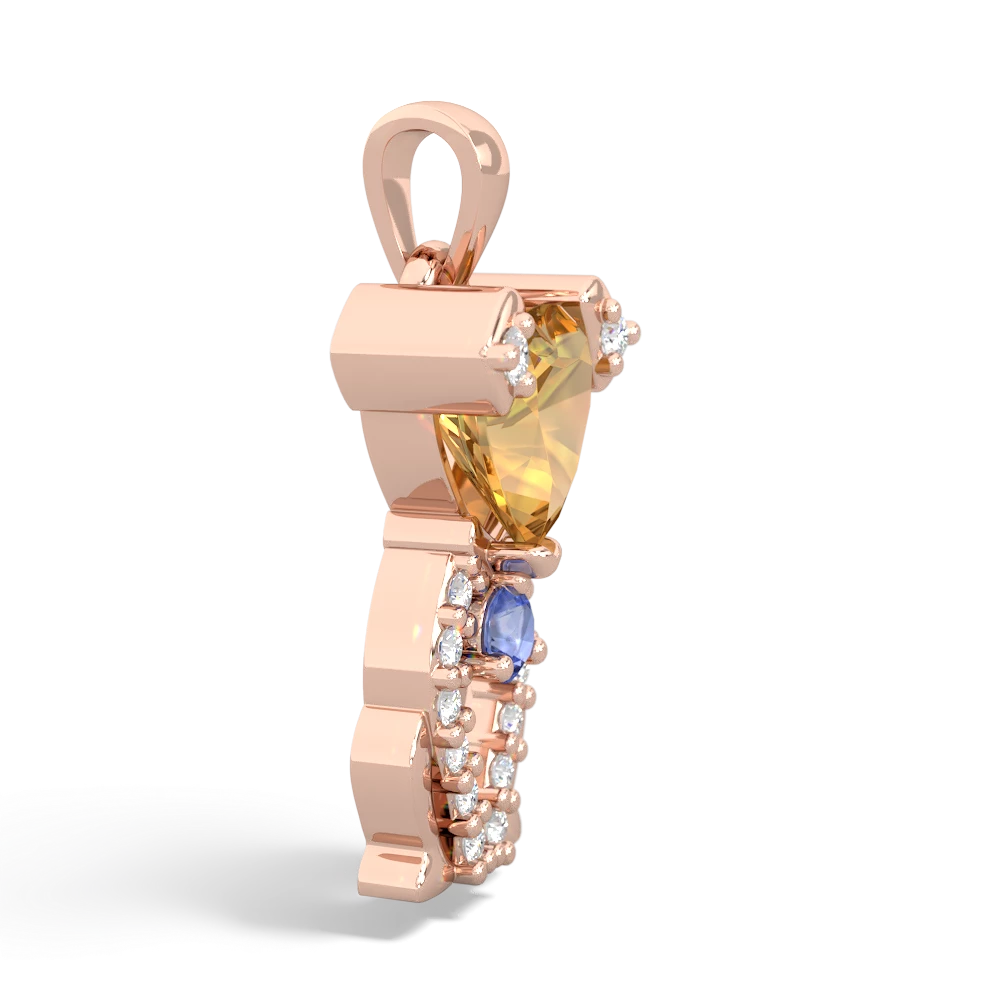 Citrine Puppy Love 14K Rose Gold pendant P5800