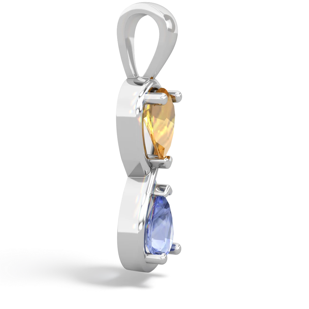 Citrine Infinity 14K White Gold pendant P5050