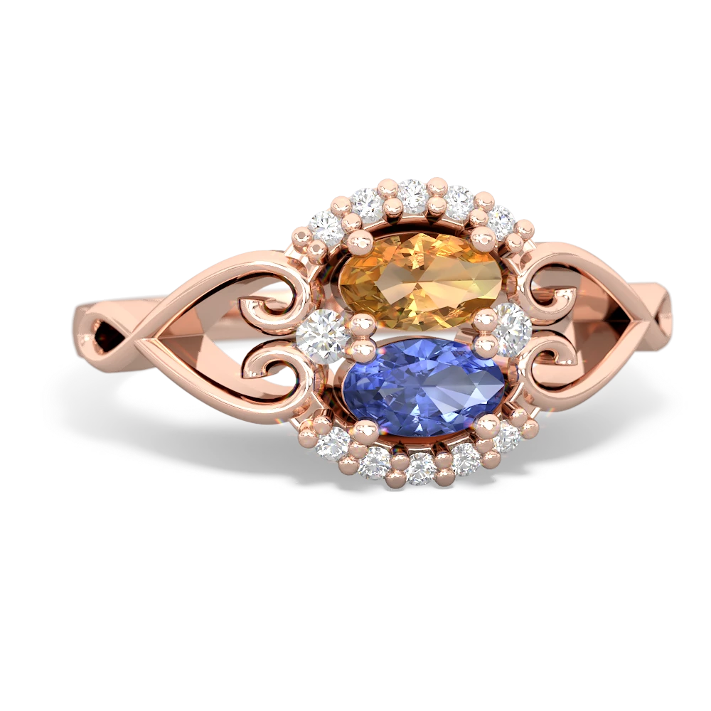 Citrine Love Nest 14K Rose Gold ring R5860