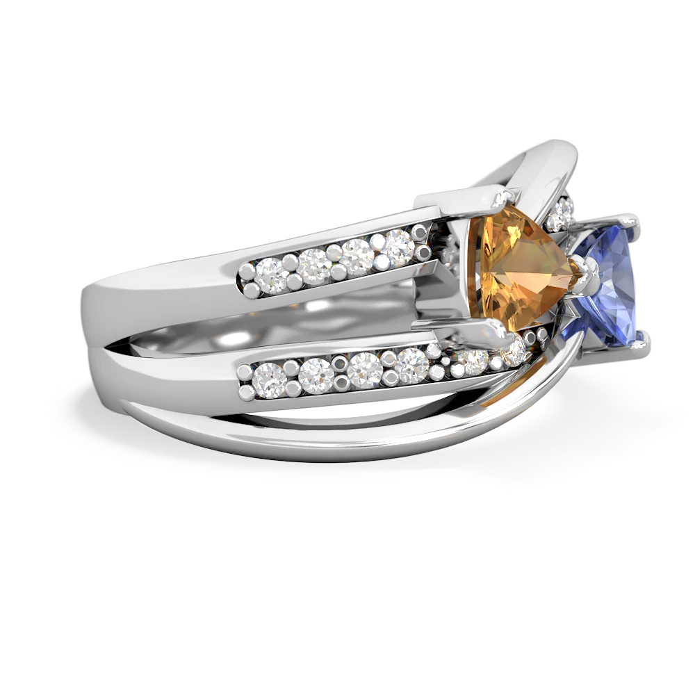 Citrine Bowtie 14K White Gold ring R2360