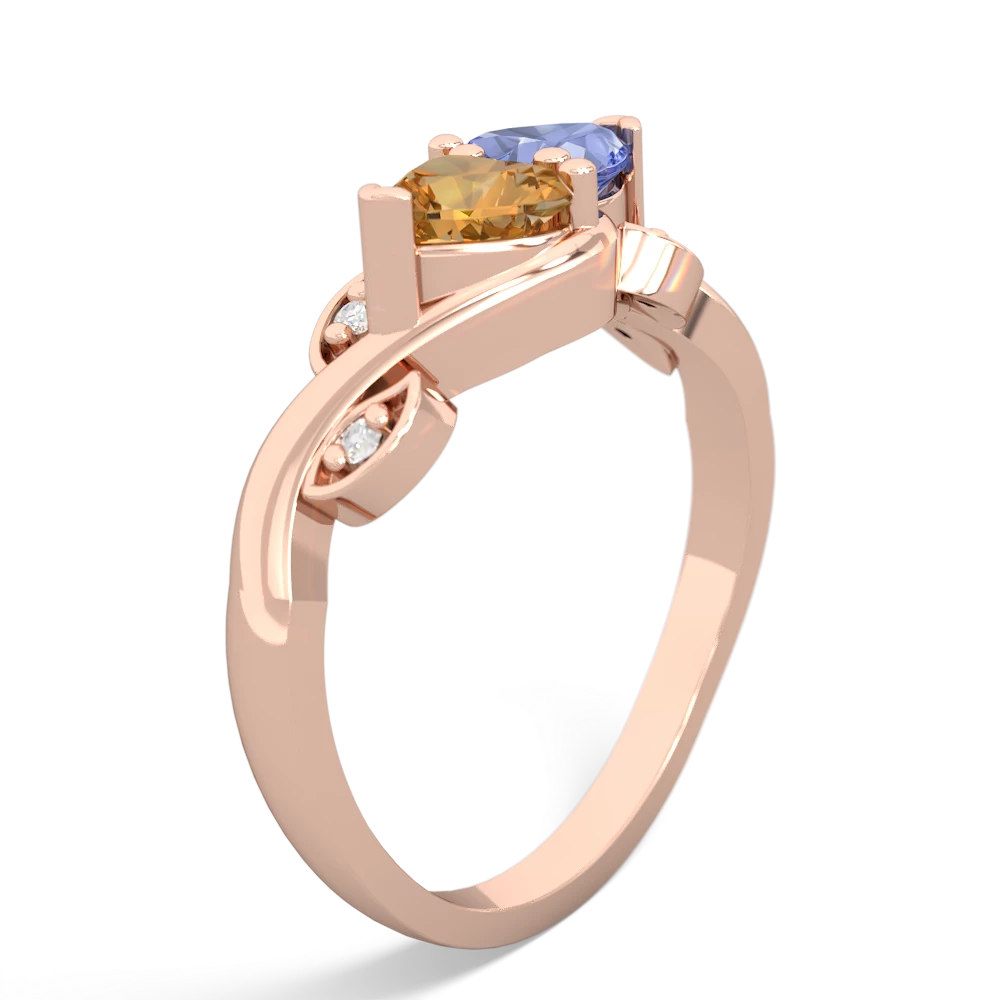 Citrine Floral Elegance 14K Rose Gold ring R5790