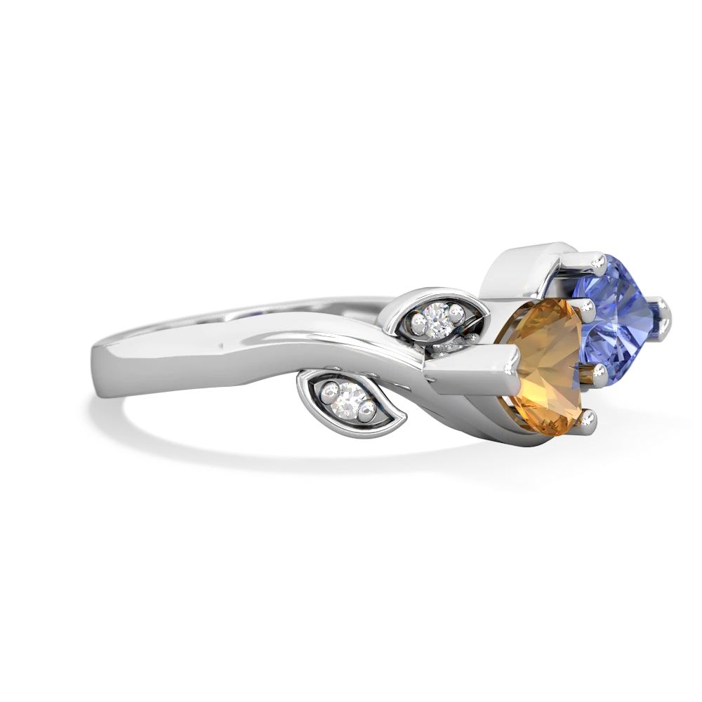 Citrine Floral Elegance 14K White Gold ring R5790