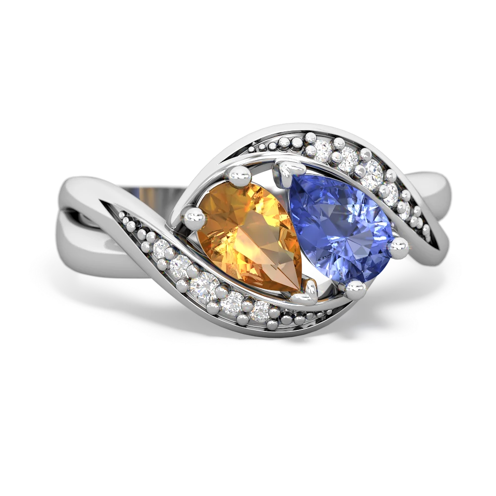 Citrine Summer Winds 14K White Gold ring R5342