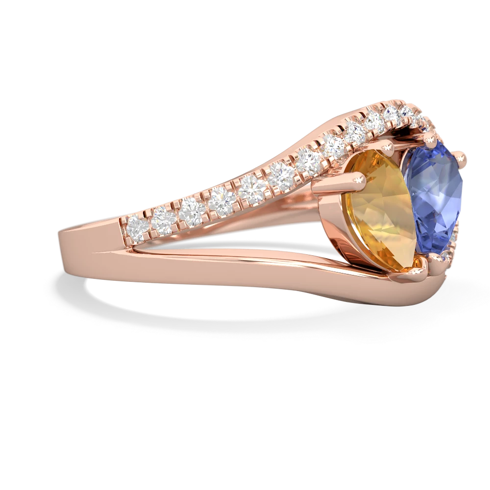 Citrine Nestled Heart Keepsake 14K Rose Gold ring R5650