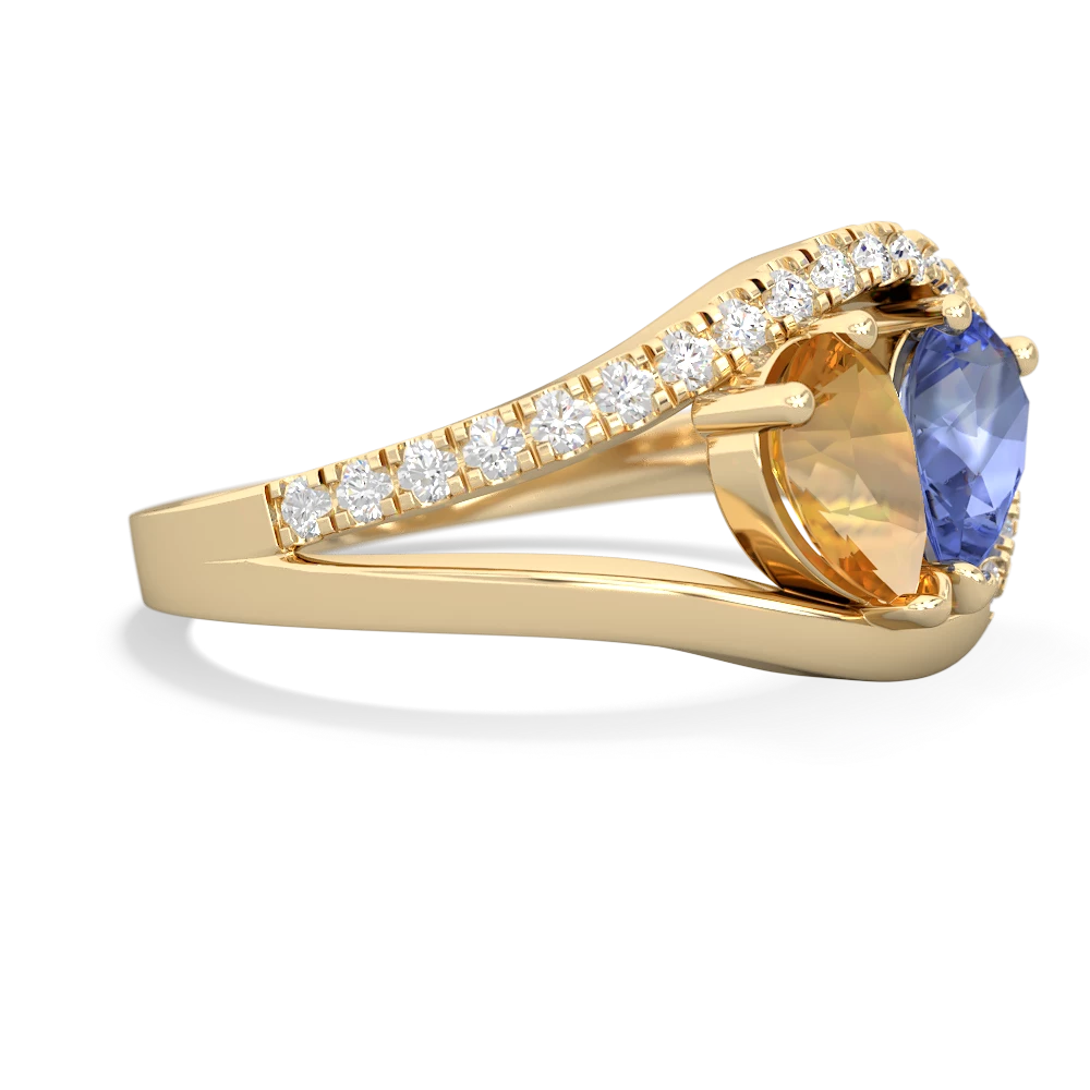 Citrine Nestled Heart Keepsake 14K Yellow Gold ring R5650