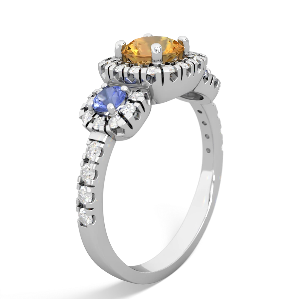 Citrine Regal Halo 14K White Gold ring R5350