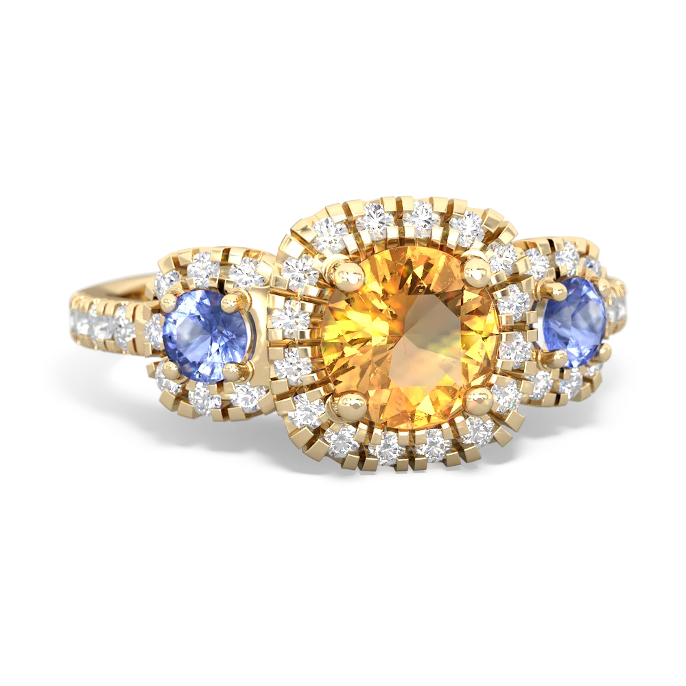 Citrine Regal Halo 14K Yellow Gold ring R5350