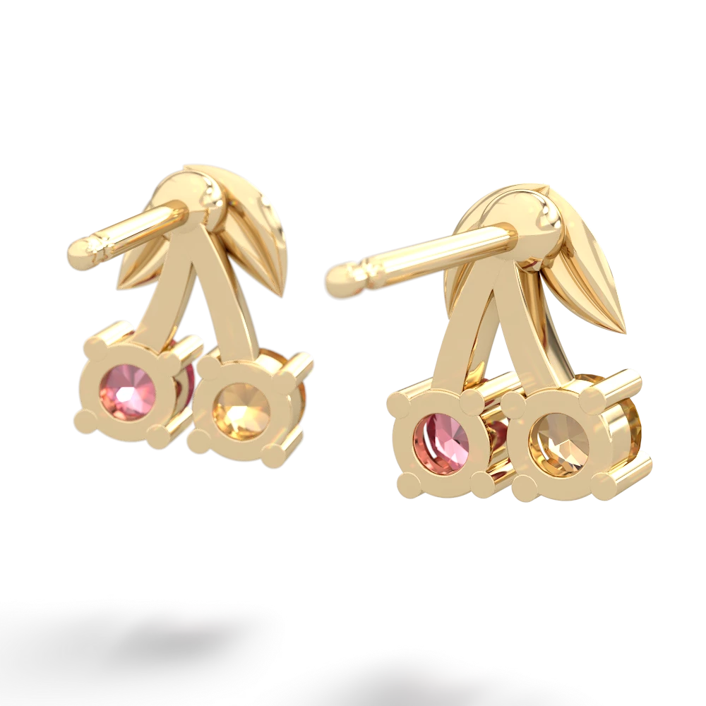 Citrine Sweet Cherries 14K Yellow Gold earrings E7001