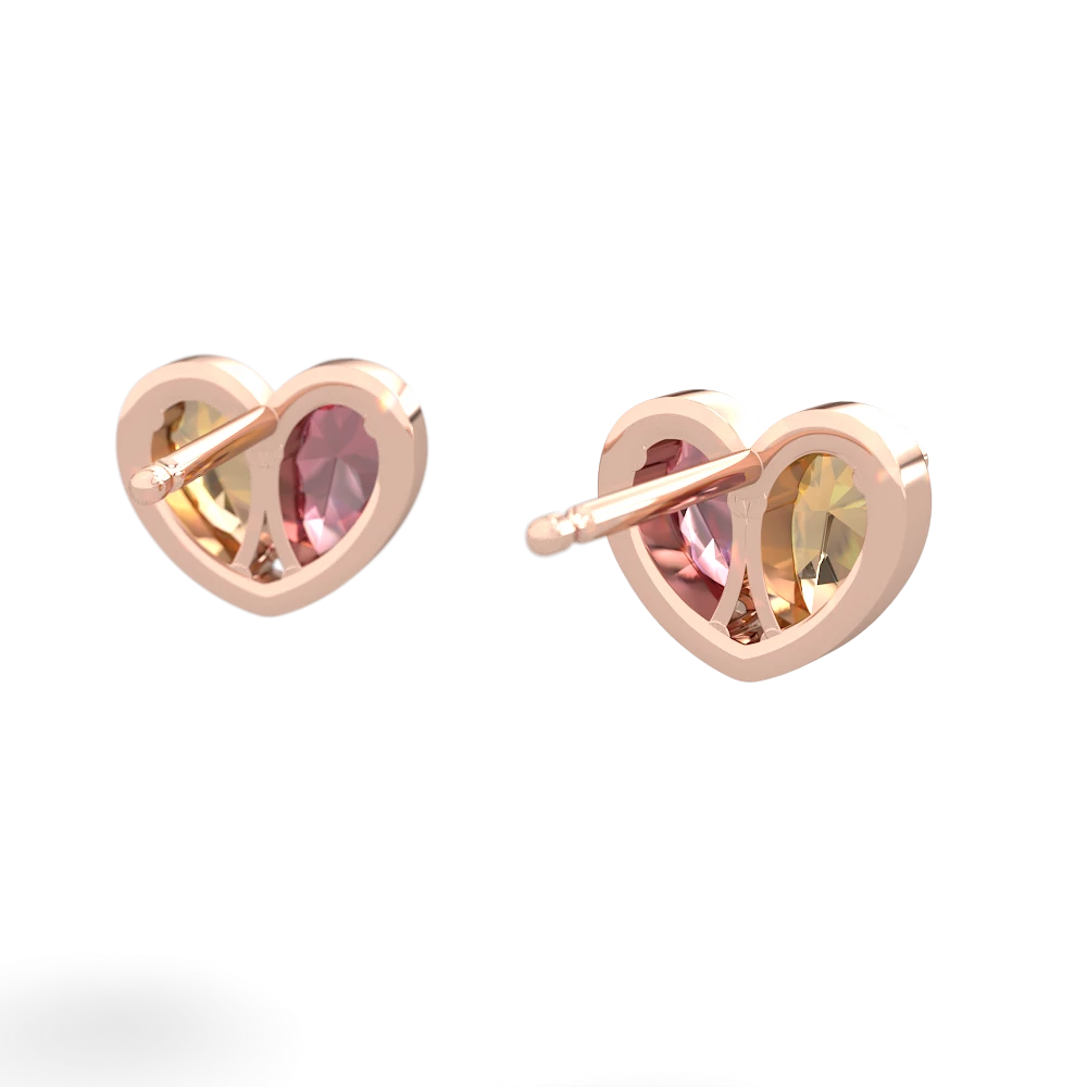 Citrine 'Our Heart' 14K Rose Gold earrings E5072