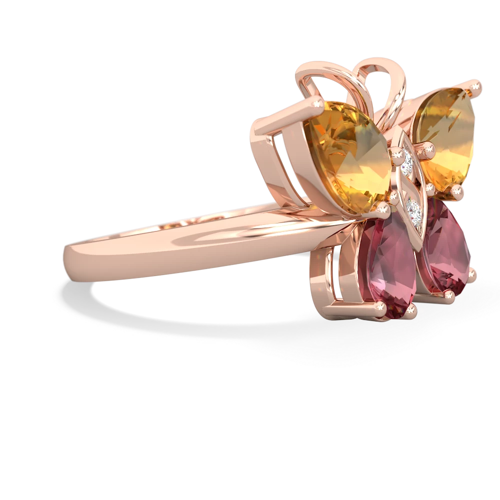 Citrine Butterfly 14K Rose Gold ring R2215