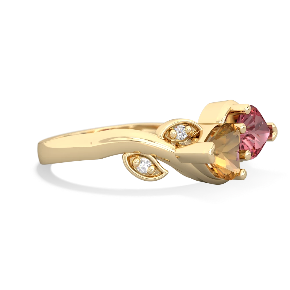 Citrine Floral Elegance 14K Yellow Gold ring R5790