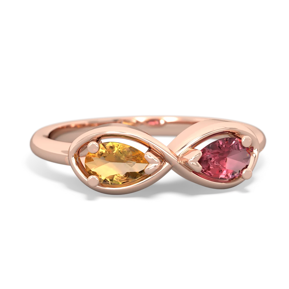 Citrine Infinity 14K Rose Gold ring R5050