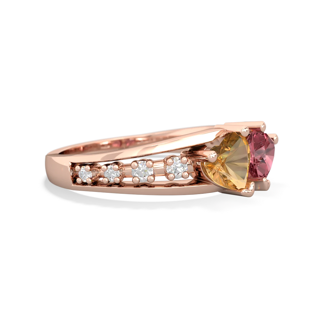 Citrine Heart To Heart 14K Rose Gold ring R3342