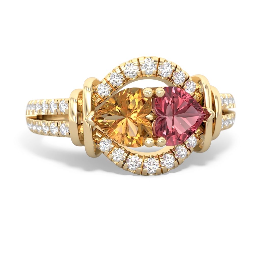 Citrine Art-Deco Keepsake 14K Yellow Gold ring R5630