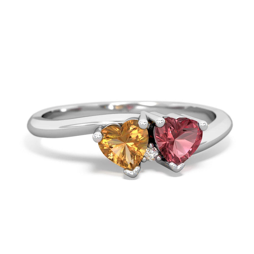 Citrine Sweethearts 14K White Gold ring R5260