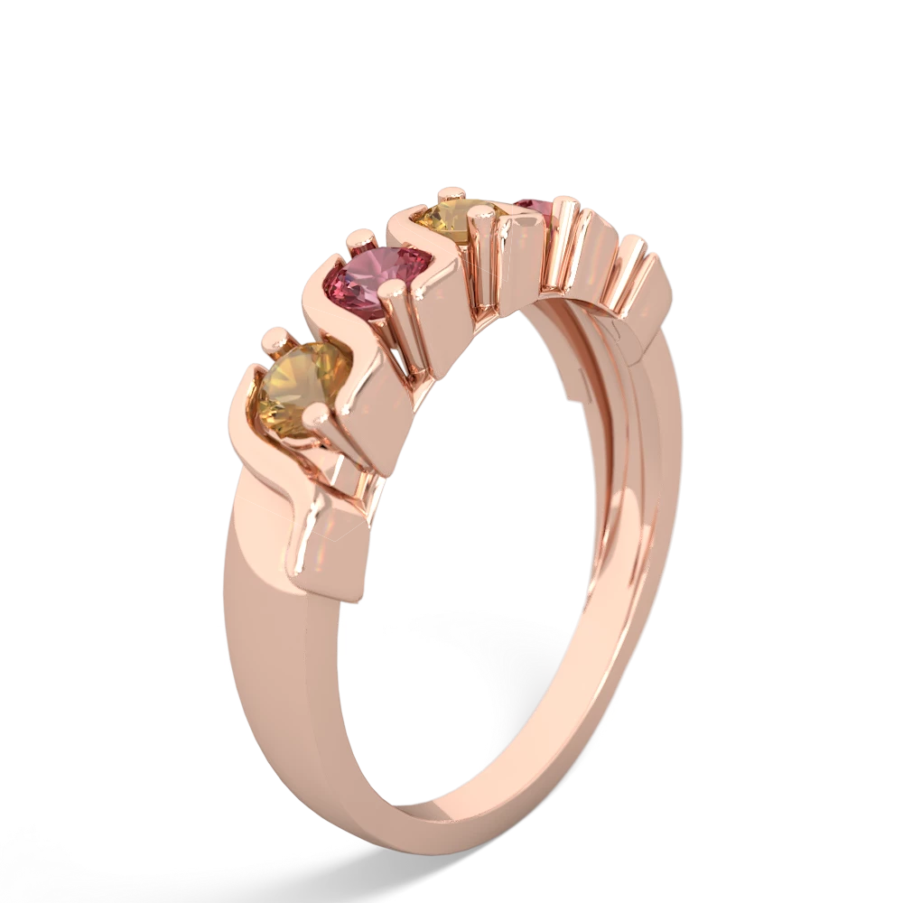 Citrine Anniversary Band 14K Rose Gold ring R2089