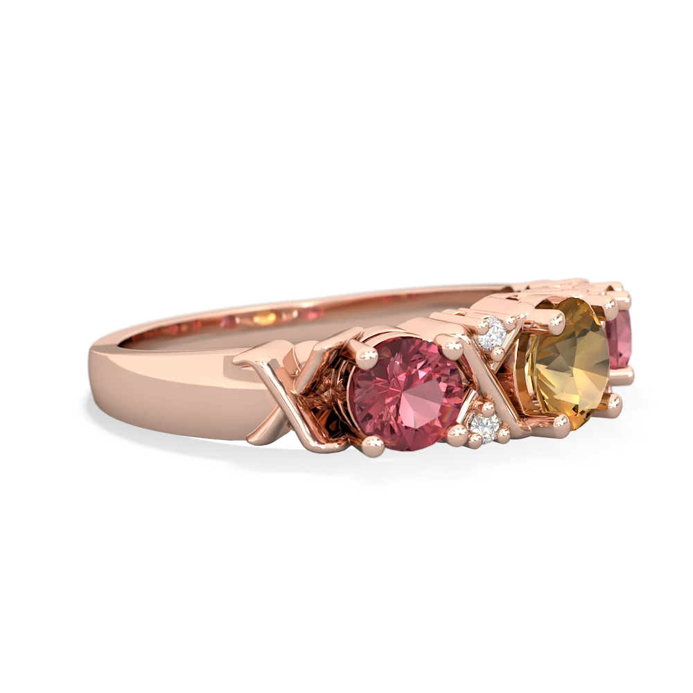 Citrine Hugs And Kisses 14K Rose Gold ring R5016