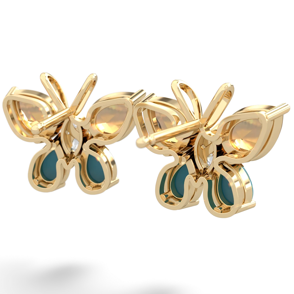 Citrine Butterfly 14K Yellow Gold earrings E2215