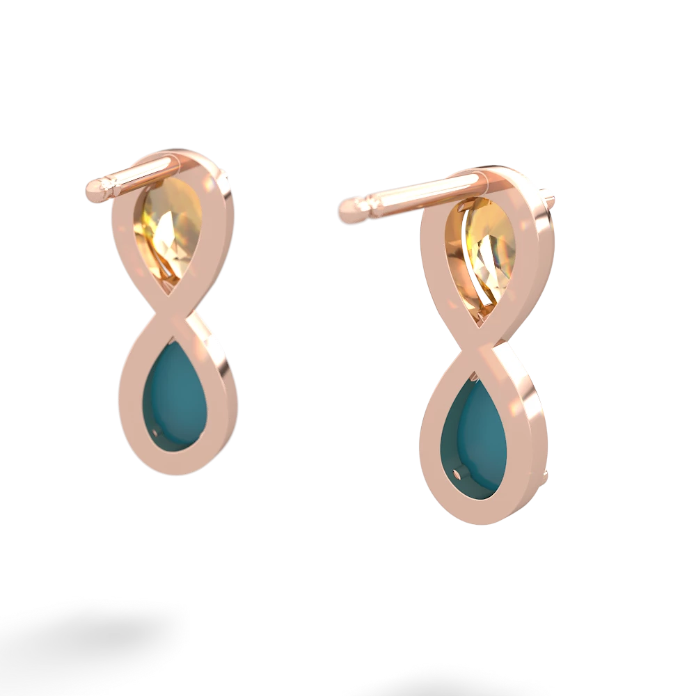 Citrine Infinity 14K Rose Gold earrings E5050