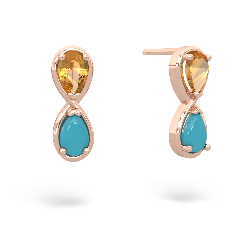 Citrine Infinity 14K Rose Gold earrings E5050