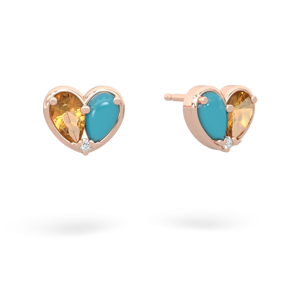 Citrine 'Our Heart' 14K Rose Gold earrings E5072