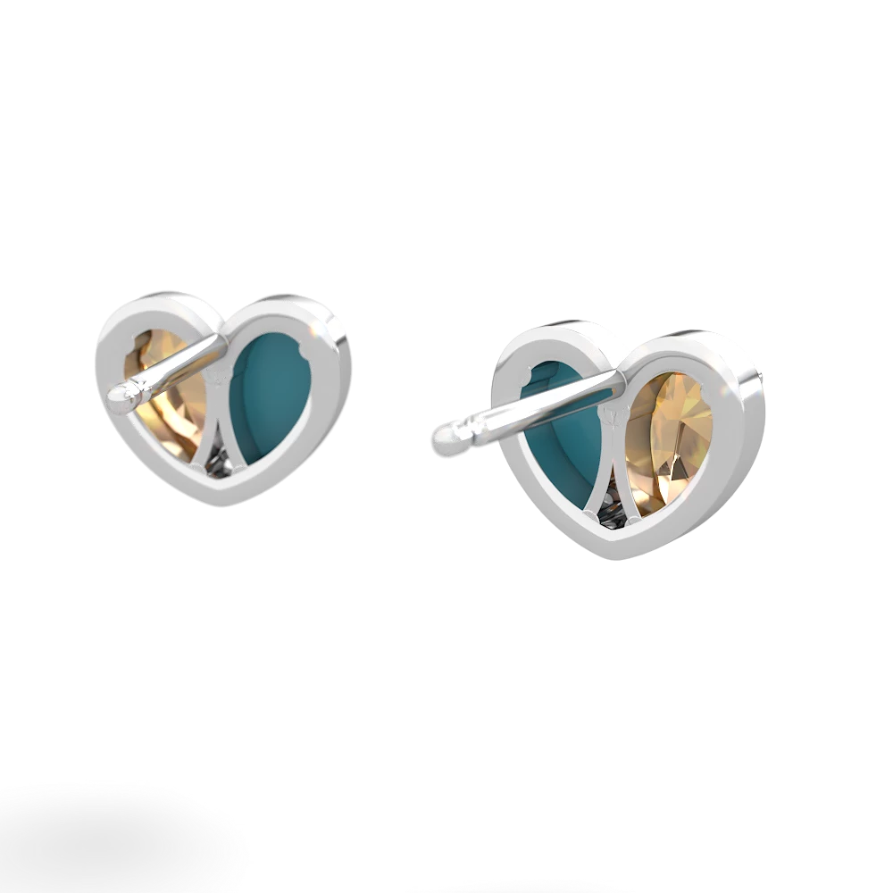 Citrine 'Our Heart' 14K White Gold earrings E5072