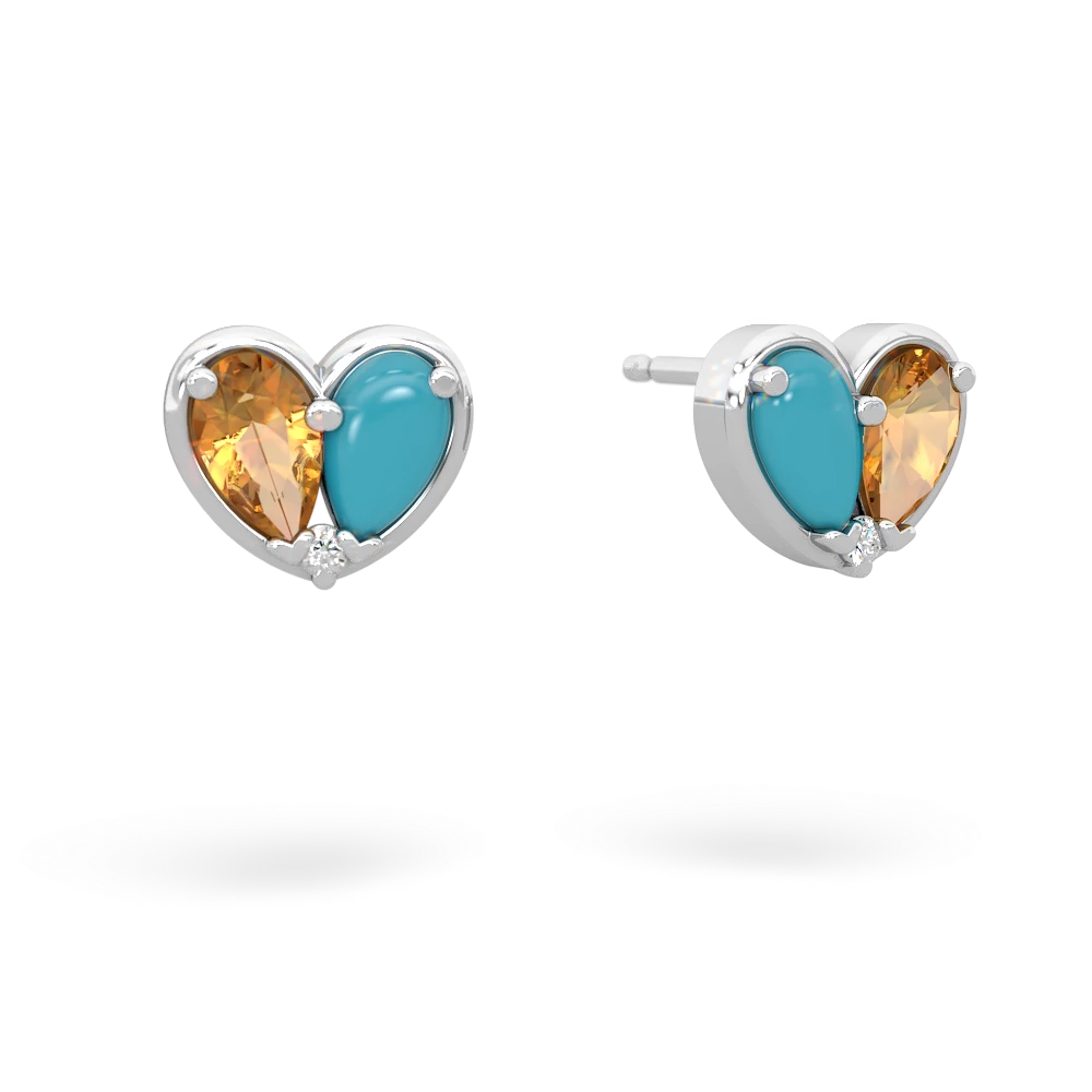 Citrine 'Our Heart' 14K White Gold earrings E5072