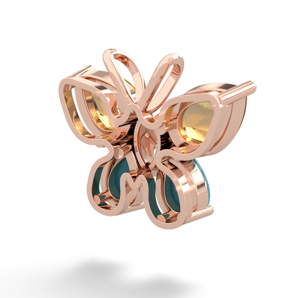 Citrine Butterfly 14K Rose Gold pendant P2215