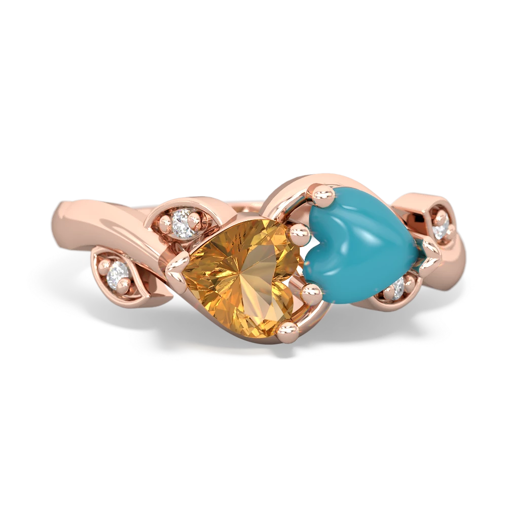 Citrine Floral Elegance 14K Rose Gold ring R5790