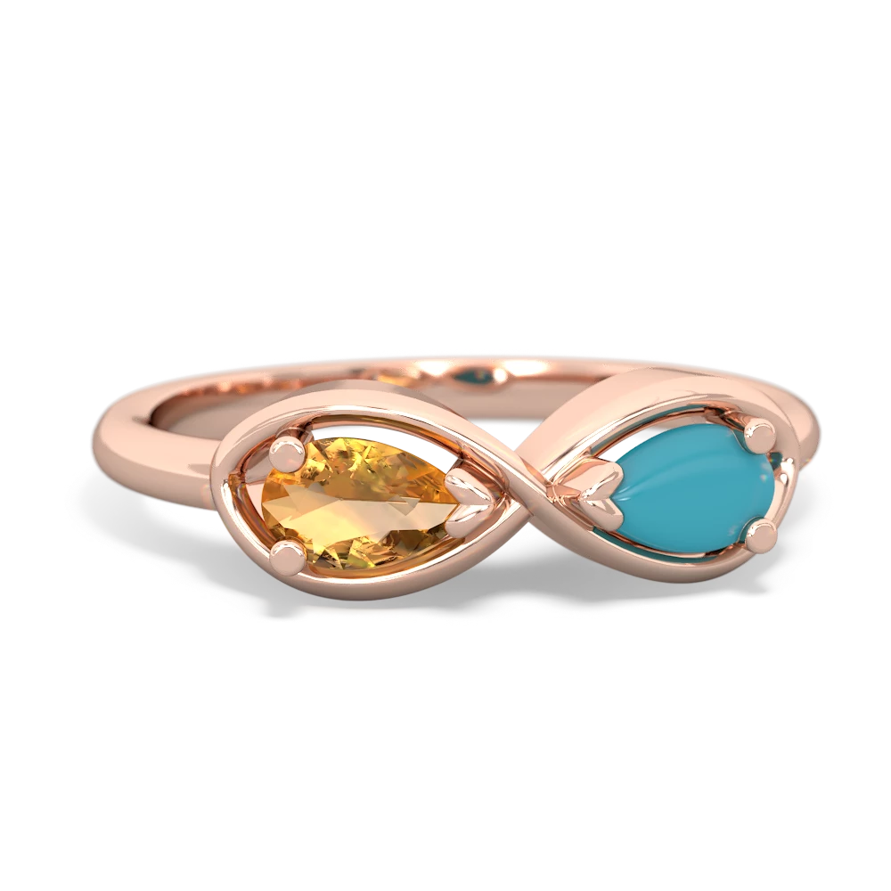 Citrine Infinity 14K Rose Gold ring R5050