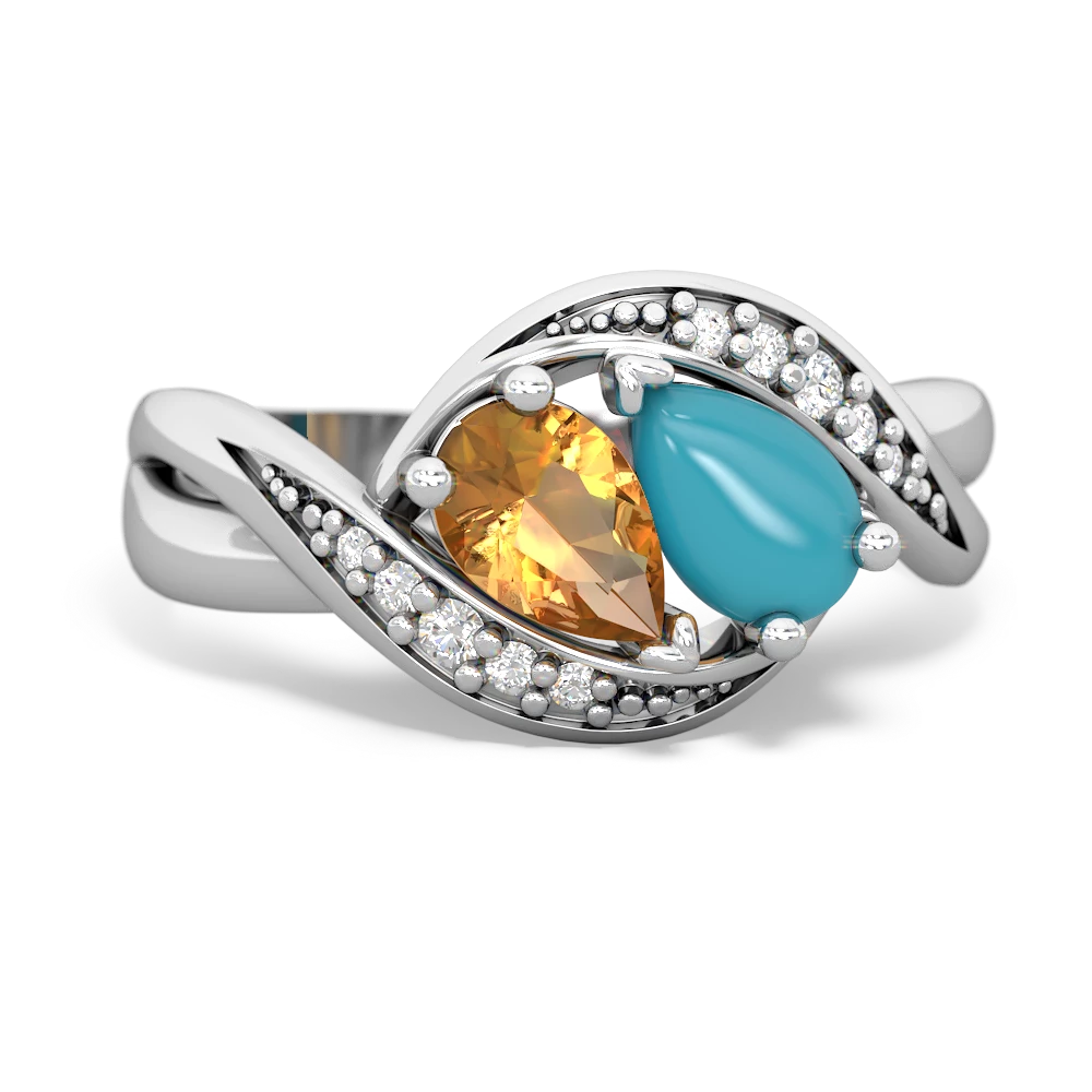 Citrine Summer Winds 14K White Gold ring R5342