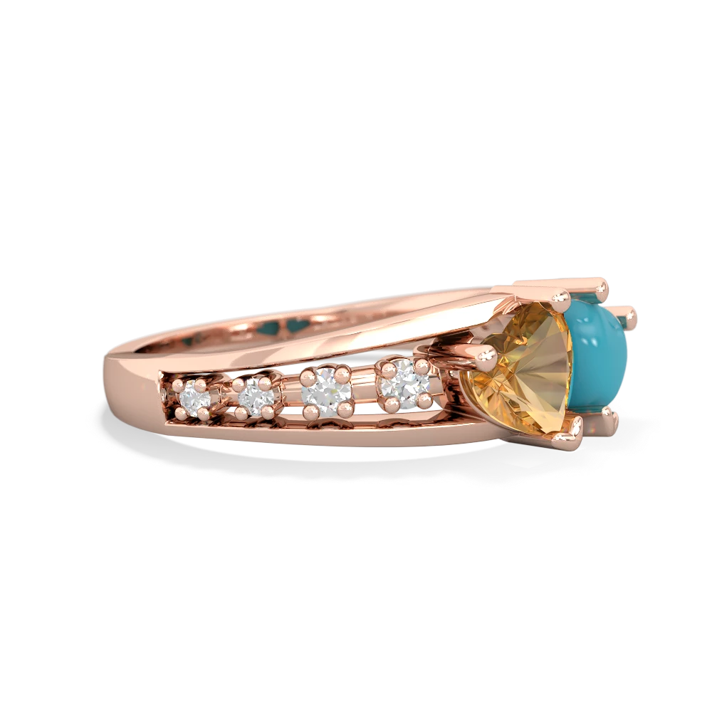Citrine Heart To Heart 14K Rose Gold ring R3342