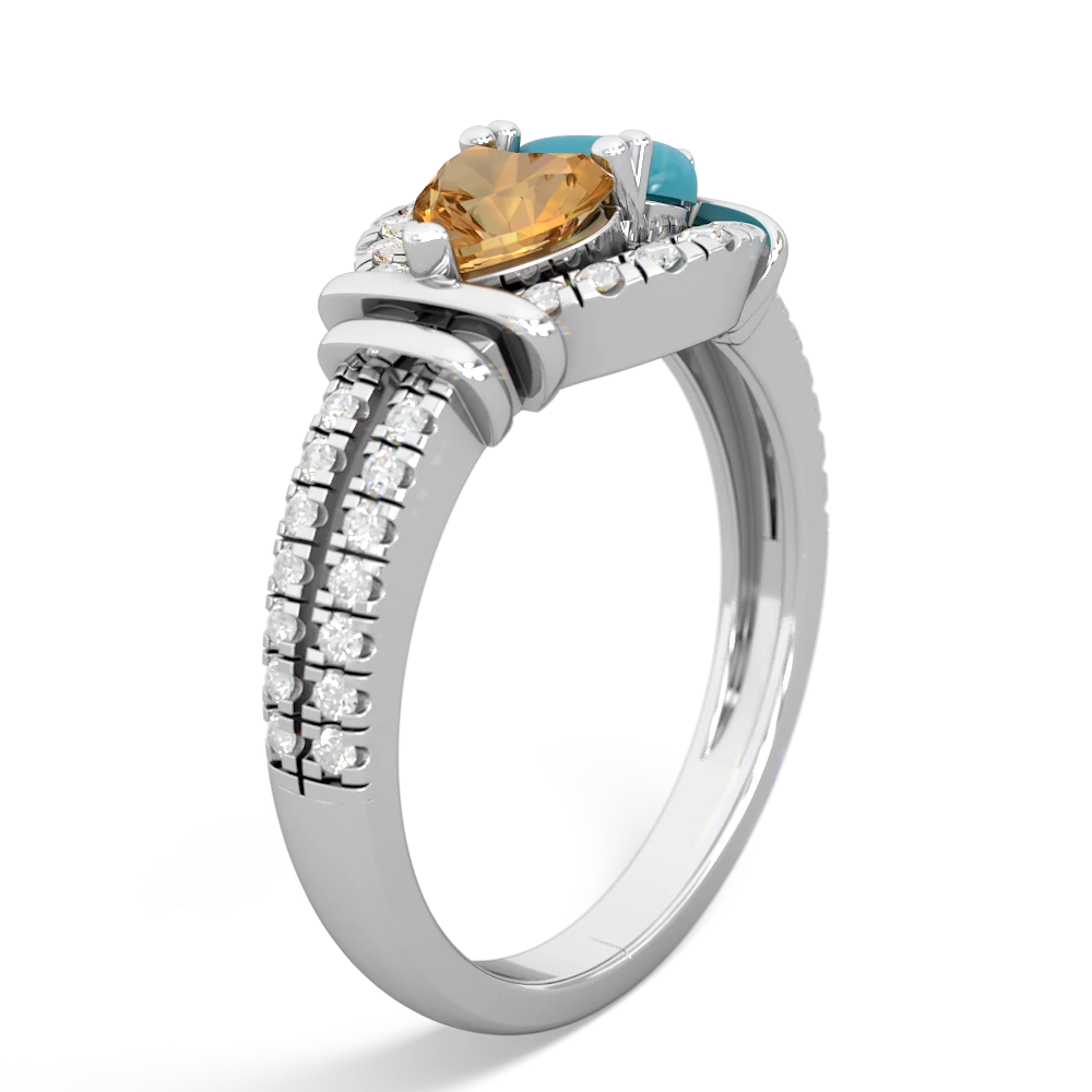 Citrine Art-Deco Keepsake 14K White Gold ring R5630