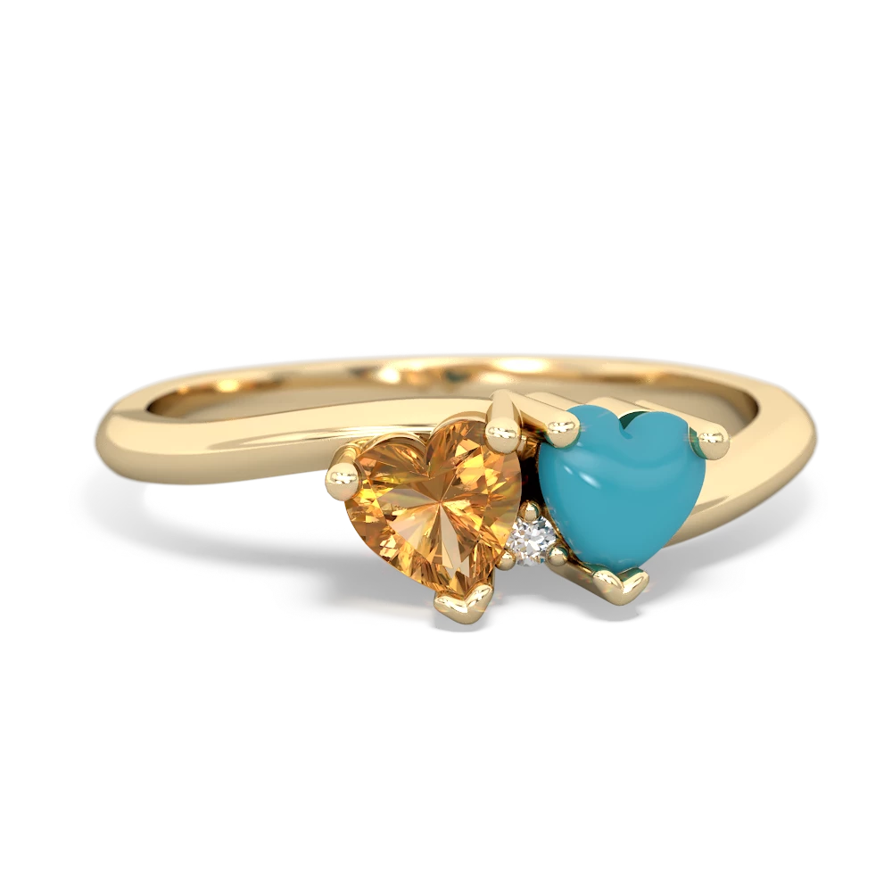 Citrine Sweethearts 14K Yellow Gold ring R5260