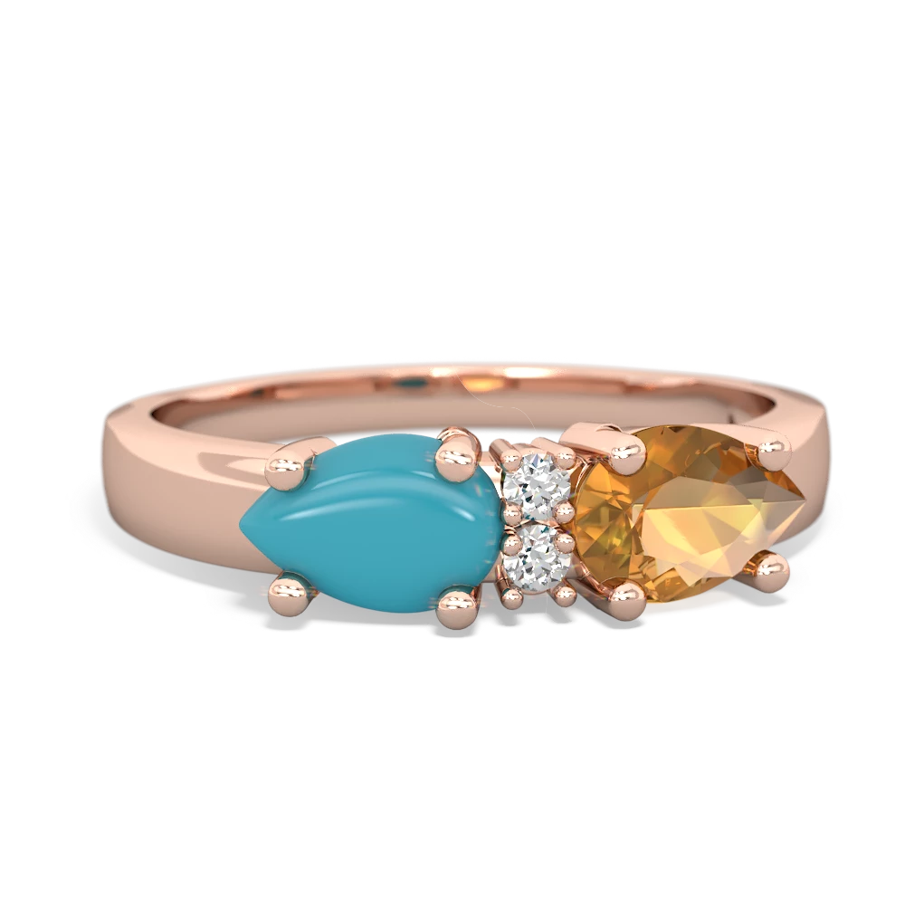 Citrine Pear Bowtie 14K Rose Gold ring R0865