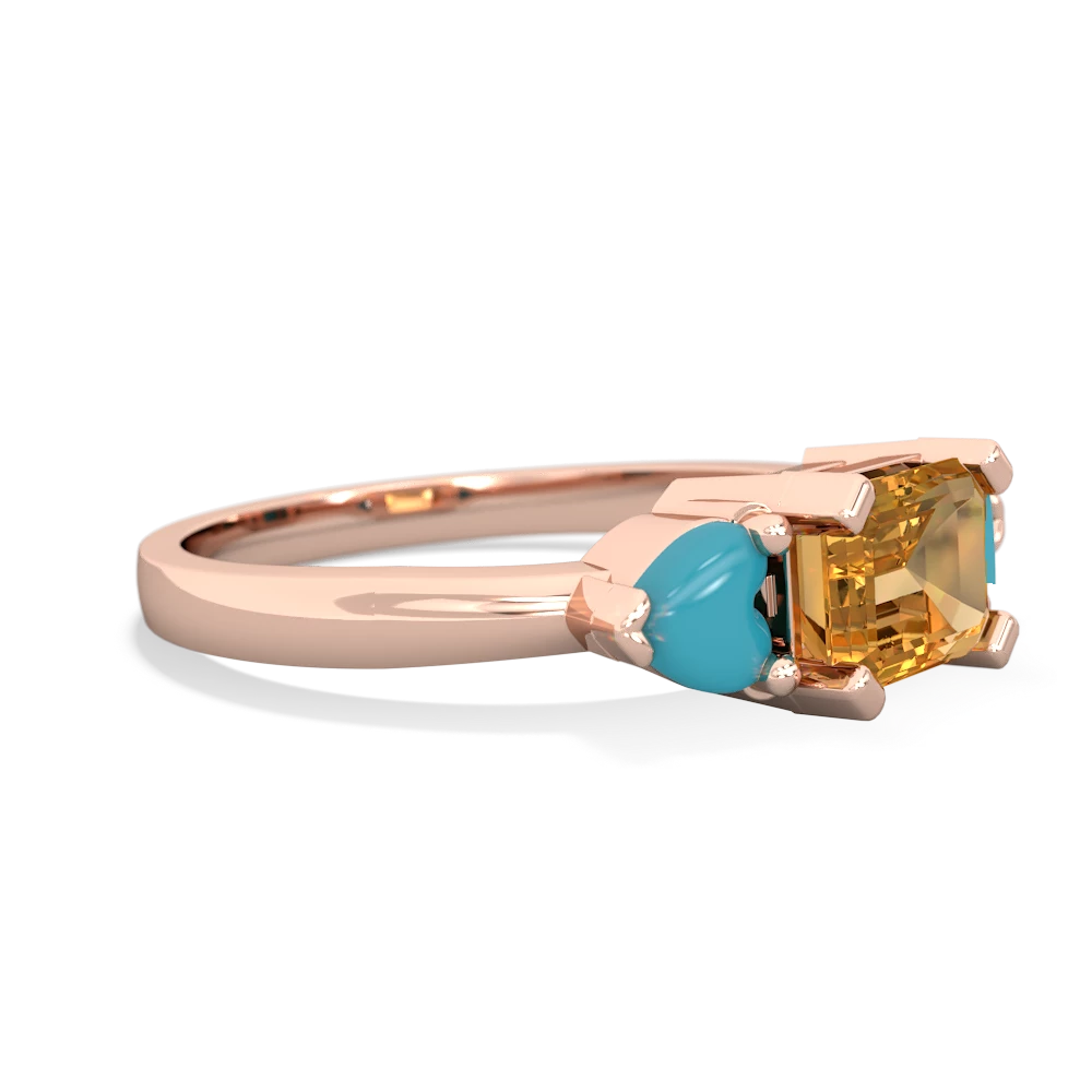 Citrine Three Stone 14K Rose Gold ring R5235