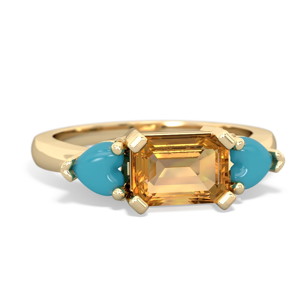 Citrine Three Stone 14K Yellow Gold ring R5235