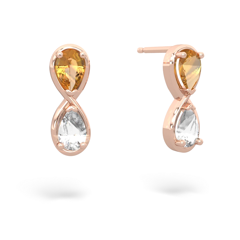 Citrine Infinity 14K Rose Gold earrings E5050