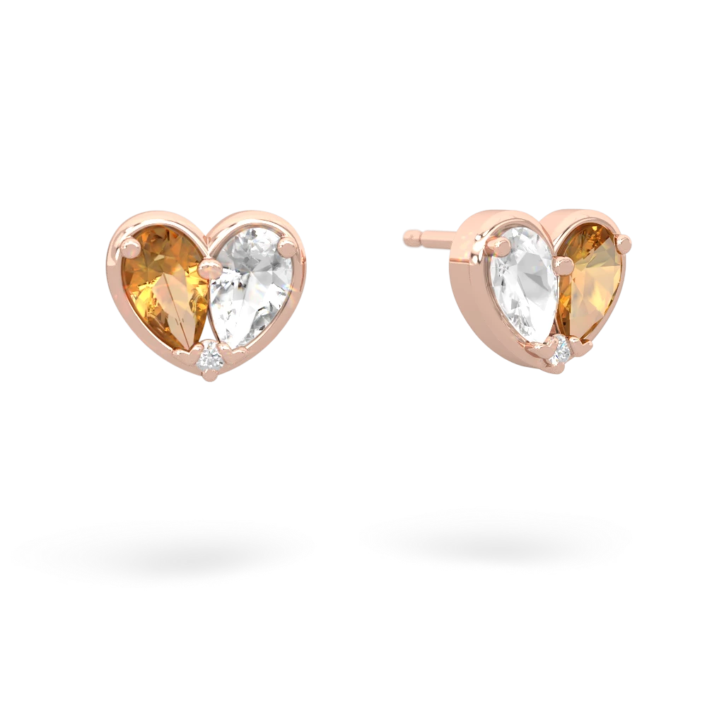 Citrine 'Our Heart' 14K Rose Gold earrings E5072