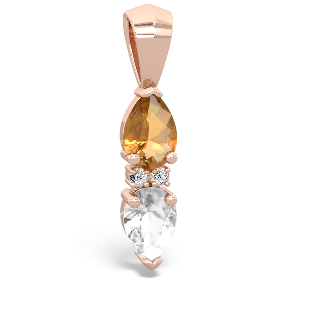 Citrine Bowtie Drop 14K Rose Gold pendant P0865