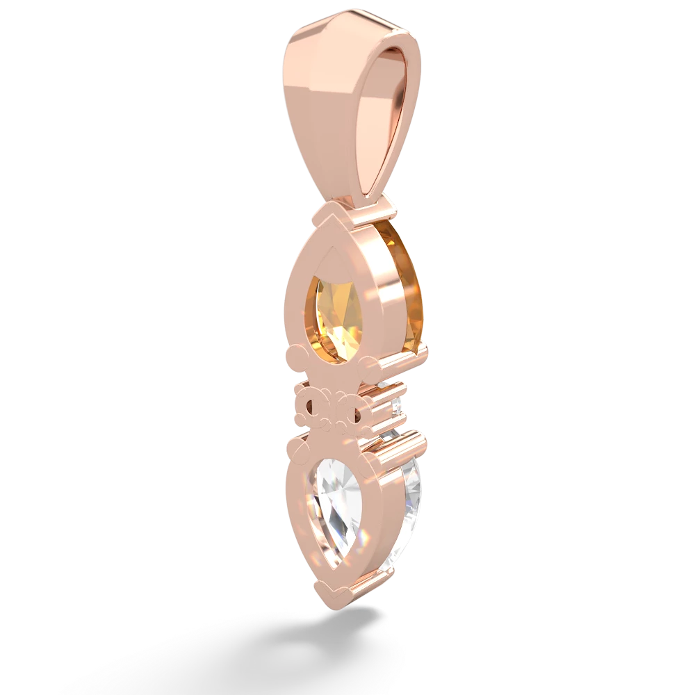 Citrine Bowtie Drop 14K Rose Gold pendant P0865